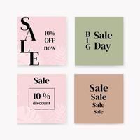 set of square banner templates. discount, sale. Suitable for social media posts and online advertising on the internet. Vector illustration with college photo.