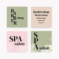 set templates of banners of the minimum area. barbershop. spa salon. Suitable for social media posts and online advertising on the internet. Vector illustration with a college photo.