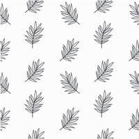 black and white pattern with palm leaves vector