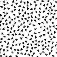 Seamless pattern with hand-drawn black little doodle hearts on white background vector
