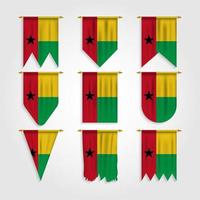 Guinea bissau flag in different shapes vector