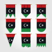 Libya flag in different shapes vector