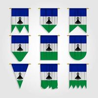 bandera de lesotho en diferentes formas vector