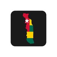 Togo map silhouette with flag on black background vector