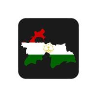 Tajikistan map silhouette with flag on black background vector