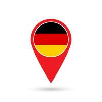 Map pointer with contry Germany. Germany flag. Vector illustration.