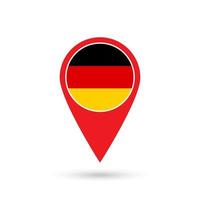 Map pointer with contry Germany. Germany flag. Vector illustration.