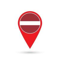 Map pointer with contry Latvia. Latvia flag. Vector illustration.