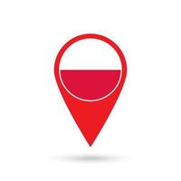 Map pointer with contry Poland. Poland flag. Vector illustration.
