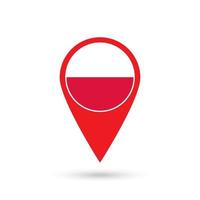 Map pointer with contry Poland. Poland flag. Vector illustration.