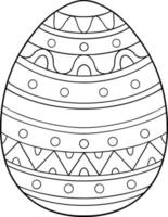 Patterned Easter Egg Coloring Page vector