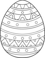 Patterned Easter Egg Coloring Page vector