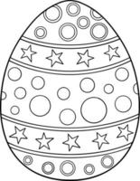 Patterned Easter Egg Coloring Page vector