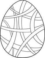 Patterned Easter Egg Coloring Page vector