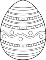 Patterned Easter Egg Coloring Page vector