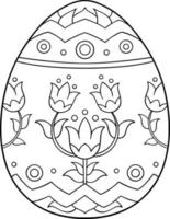 Patterned Easter Egg Coloring Page vector