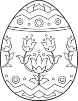 Patterned Easter Egg Coloring Page vector