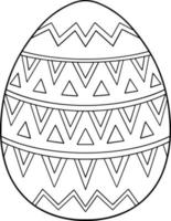 Patterned Easter Egg Coloring Page vector