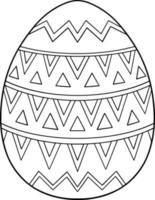 Patterned Easter Egg Coloring Page vector