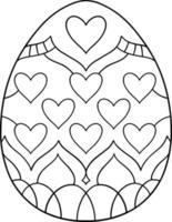 Patterned Easter Egg Coloring Page vector