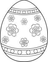 Patterned Easter Egg Coloring Page vector