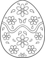 Patterned Easter Egg Coloring Page vector