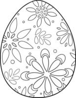 Patterned Easter Egg Coloring Page vector