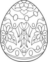 Patterned Easter Egg Coloring Page vector