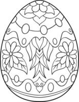 Patterned Easter Egg Coloring Page vector