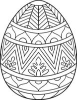 Patterned Easter Egg Coloring Page vector