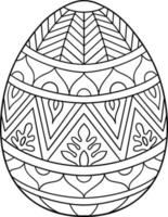 Patterned Easter Egg Coloring Page vector