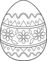 Patterned Easter Egg Coloring Page vector