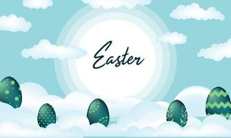 happy easter day egg wallpaper background vector holiday event drawing cartoon logo flat template