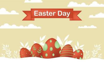 happy easter day egg wallpaper background vector holiday event drawing cartoon logo flat template