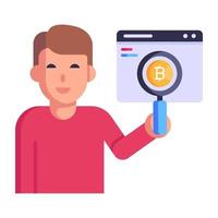 A cryptocurrency analysis on a website flat icon vector