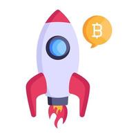 A crypto launch, startup flat icon vector