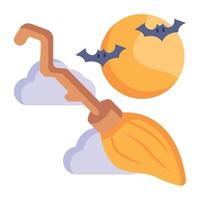 A scary night icon in flat design vector