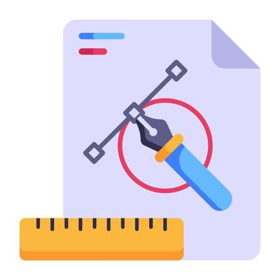 Premium flat style icon of drafting process