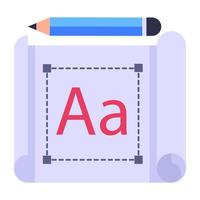 Premium flat style icon of drafting process vector