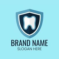 simple tooth and shield vector logo template for healthcare medical and dental business company
