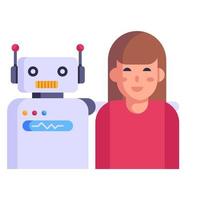A well-designed flat icon of robot vector