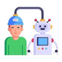 A well-designed flat icon of robot vector