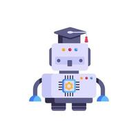 un icono plano bien diseñado de robot vector