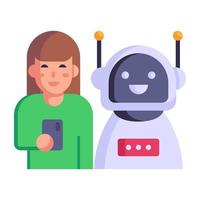 A well-designed flat icon of robot vector