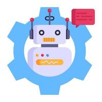 A well-designed flat icon of robot vector