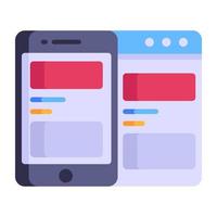 Premium flat icon of responsive design is up for use vector