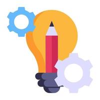 A well-designed flat icon of writing idea vector