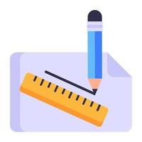 Premium flat style icon of drafting process vector