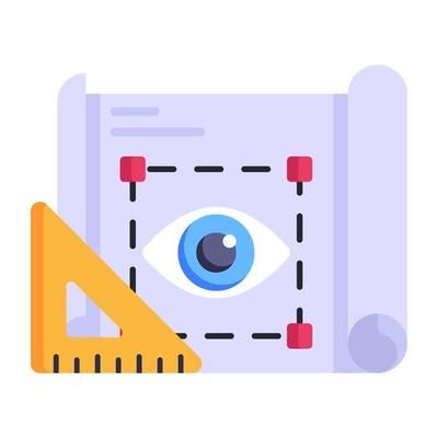 Premium flat style icon of drafting process