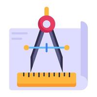 Premium flat style icon of drafting process vector